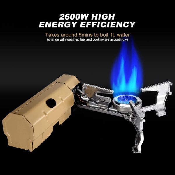 2600W High-Power Portable Folding Gas Stove for Camping, Picnic, and Outdoor Cooking - Image 4