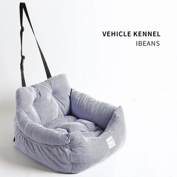 Luxury Striped Portable Pet Car Seat - Image 2