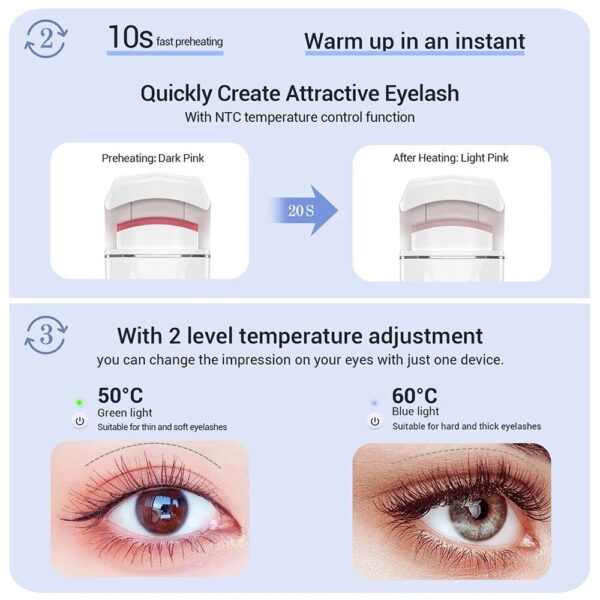 Rechargeable Electric Eyelash Curler: Long-Lasting Curl & Heated Clip - Image 3