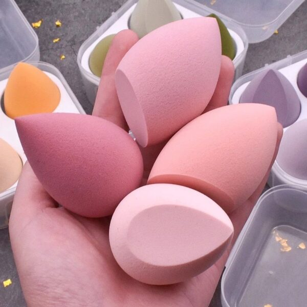 4-Piece Beauty Egg Makeup Blender Set: Cosmetic Puff & Foundation Sponges - Image 2