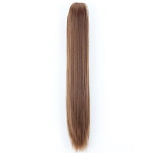 24-Inch Heat Resistant Straight Synthetic Ponytail - Clip-On Long Hair Extension for Women