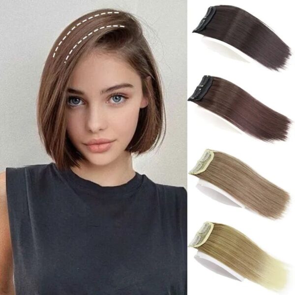 Clip-In Synthetic Hair Pads for Volume and Fullness - Natural Look, Easy to Use - Image 2