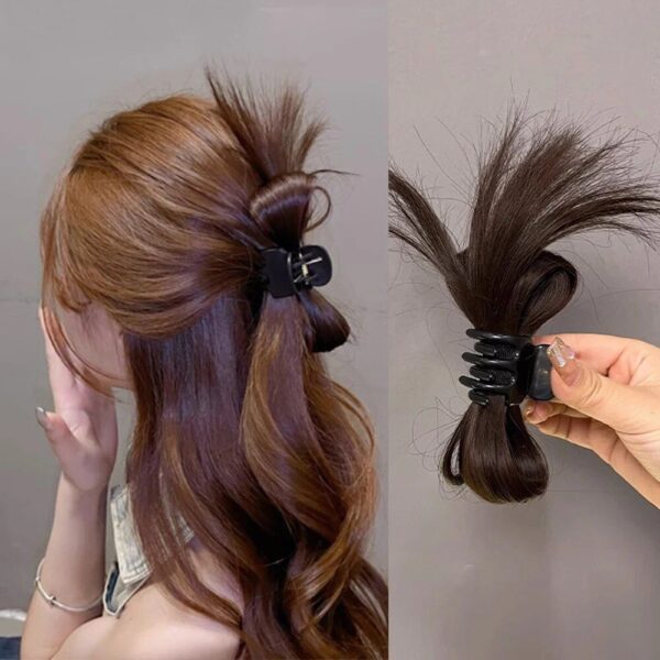 Elegant Feather Shuttlecock Hair Claw - Fashionable High Ponytail Hair Clip for Women - Image 3