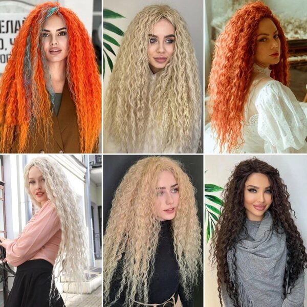 Ariel Curl Water Wave Crochet Hair Extensions - Multi-Color Ombre Afro Curls - Image 3